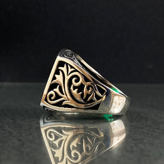 Classic Daily 925 Silver Men Ring Agate Stone