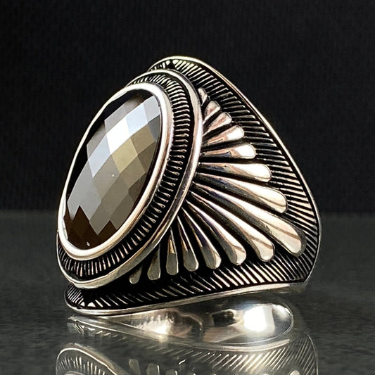 Onyx Gemstone 925 Sterling Silver Ring For Men