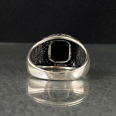 Black Onyx Stone 925 Sterling Silver Men Handmade Ring