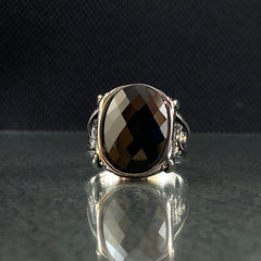 Hand Engraved Onyx Gemstone 925 Sterling Silver Men Ring