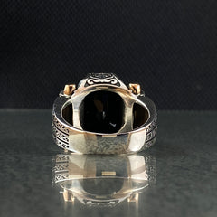 Onyx Gemstone 925 Solid Silver Men Ring