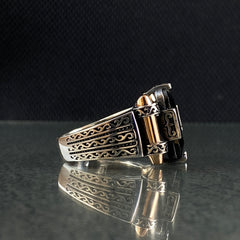 Onyx Gemstone 925 Solid Silver Men Ring