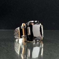 Onyx Gemstone 925 Solid Silver Men Ring