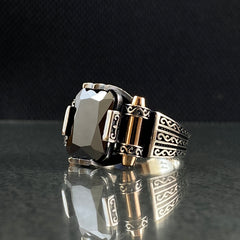 Onyx Gemstone 925 Solid Silver Men Ring