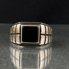 Onyx Black Stone 925 Sterling Silver Original Men Handmade Ring