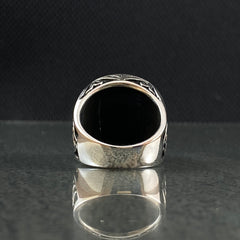 Men Handmade 925 Silver Black Onyx Stone Ring