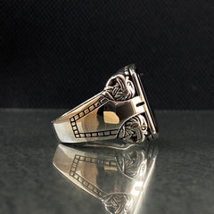 Onyx Eagle Animal 925 Sterling Silver Ring