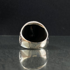 Men Handmade Black Onyx Stone 925 Silver Ring