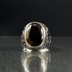 Men Handmade Black Onyx Stone 925 Silver Ring