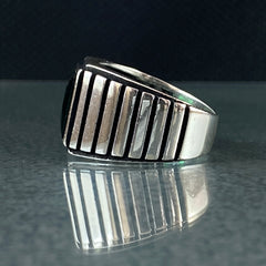 Emerald Stone 925 Sterling Silver Handmade Men Ring