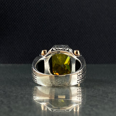 Citrine Gemstone 925 Silver Men Ring