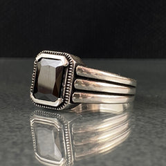 Black Onyx Stone 925 Sterling Silver Handmade Men Ring