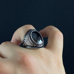 Onyx Gemstone 925 Sterling Silver Ring For Men