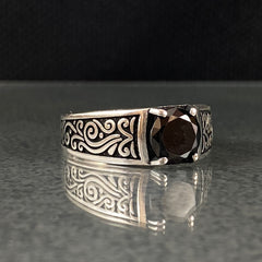 Minimalist Onyx Stone 925 Sterling Silver Handmade Men Ring