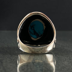 925 Silver Turquoise Stone Men Ring