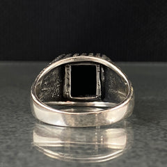 Black Onyx Stone 925 Sterling Silver Men Handmade Ring