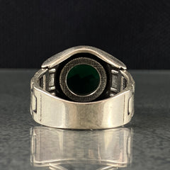 Anillo de plata maciza de piedra esmeralda 925, anillo de piedra preciosa esmeralda verde 