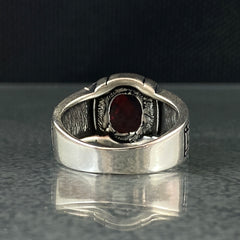 Minimalist Original Ruby Stone 925 Sterling Silver Handmade Men Ring