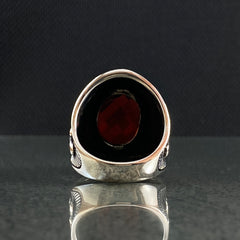 Ruby Gemstone 925 Silver Men Ring