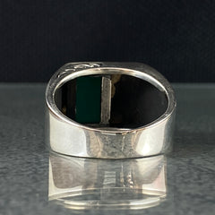 Green Agate Stone 925 Sterling Silver Handmade Men Ring