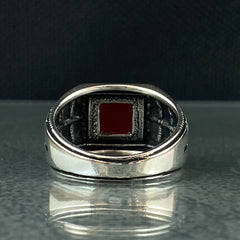 Agate Stone 925 Sterling Silver Men Handmade Ring