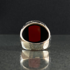 Agate Gemstone 925 Silver Men Ring