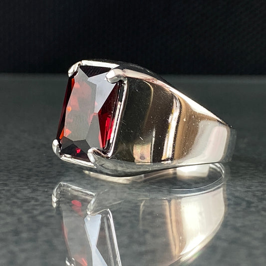 Ruby Stone 925 Sterling Silver Handmade Men Ring