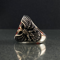 Albanian Eagle Double Head Eagle 925 Solid Silver Ring