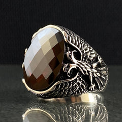 Albania Eagle 925 Silver Men Ring