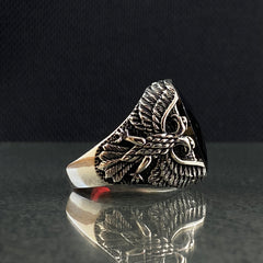 Albania Eagle 925 Silver Men Ring