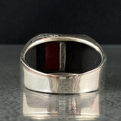 Red Agate Stone 925 Sterling Silver Handmade Men Ring