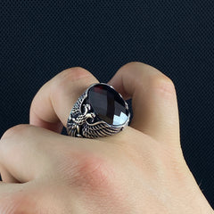 Albania Eagle 925 Silver Men Ring