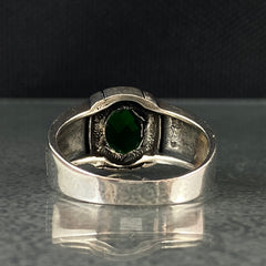 Pimky Emerald Stone 925 Sterling Silver Handmade Men Ring