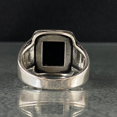 Black Onyx Stone 925 Sterling Silver Handmade Men Ring