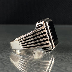 Black Onyx Stone 925 Sterling Silver Handmade Men Ring