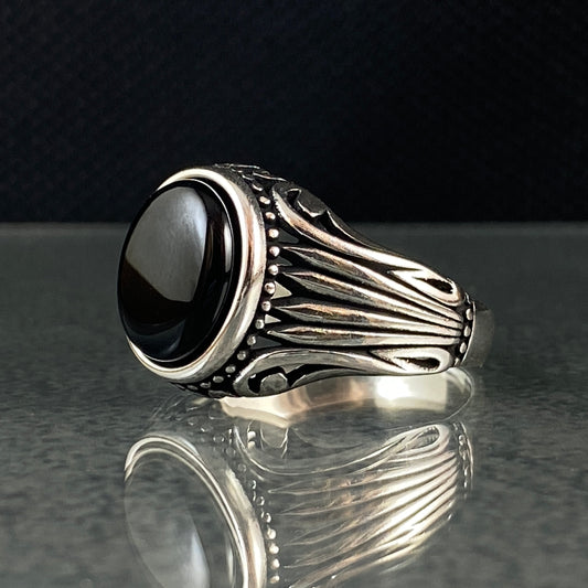 Onyx Gemstone 925 Sterling Silver Handmade Ring