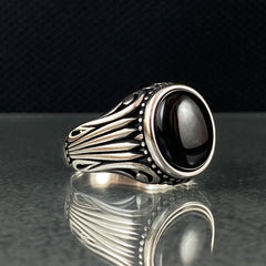 Onyx Gemstone 925 Sterling Silver Handmade Ring