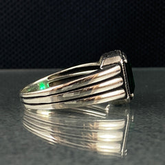 Pinky Green Emerald Stone 925 Solid Silver Handmade Ring