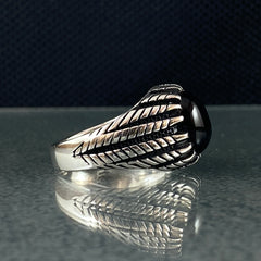 Classic Onyx Stone 925 Sterling Silver Handmade Men Ring