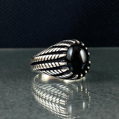 Classic Onyx Stone 925 Sterling Silver Handmade Men Ring