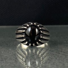 Classic Onyx Stone 925 Sterling Silver Handmade Men Ring