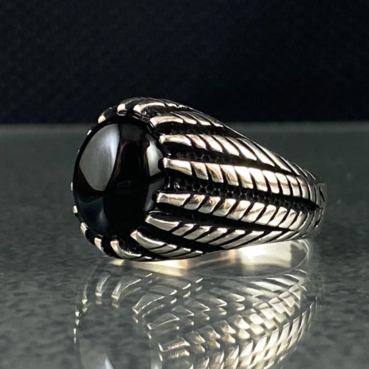 Classic Onyx Stone 925 Sterling Silver Handmade Men Ring