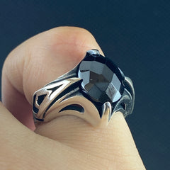 Classic Onyx Stone 925 Sterling Silver Handmade Men Ring