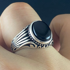 Onyx Gemstone 925 Sterling Silver Handmade Ring