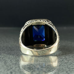 Sapphire 925 Silver Men Ring