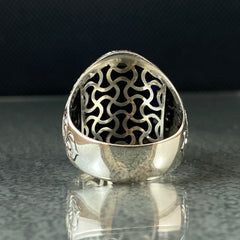 Sapphire 925 Sterling Silver Men Ring