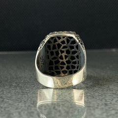 925 Silver Black Onyx Stone Men Ring