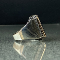 925 Silver Black Onyx Stone Men Ring