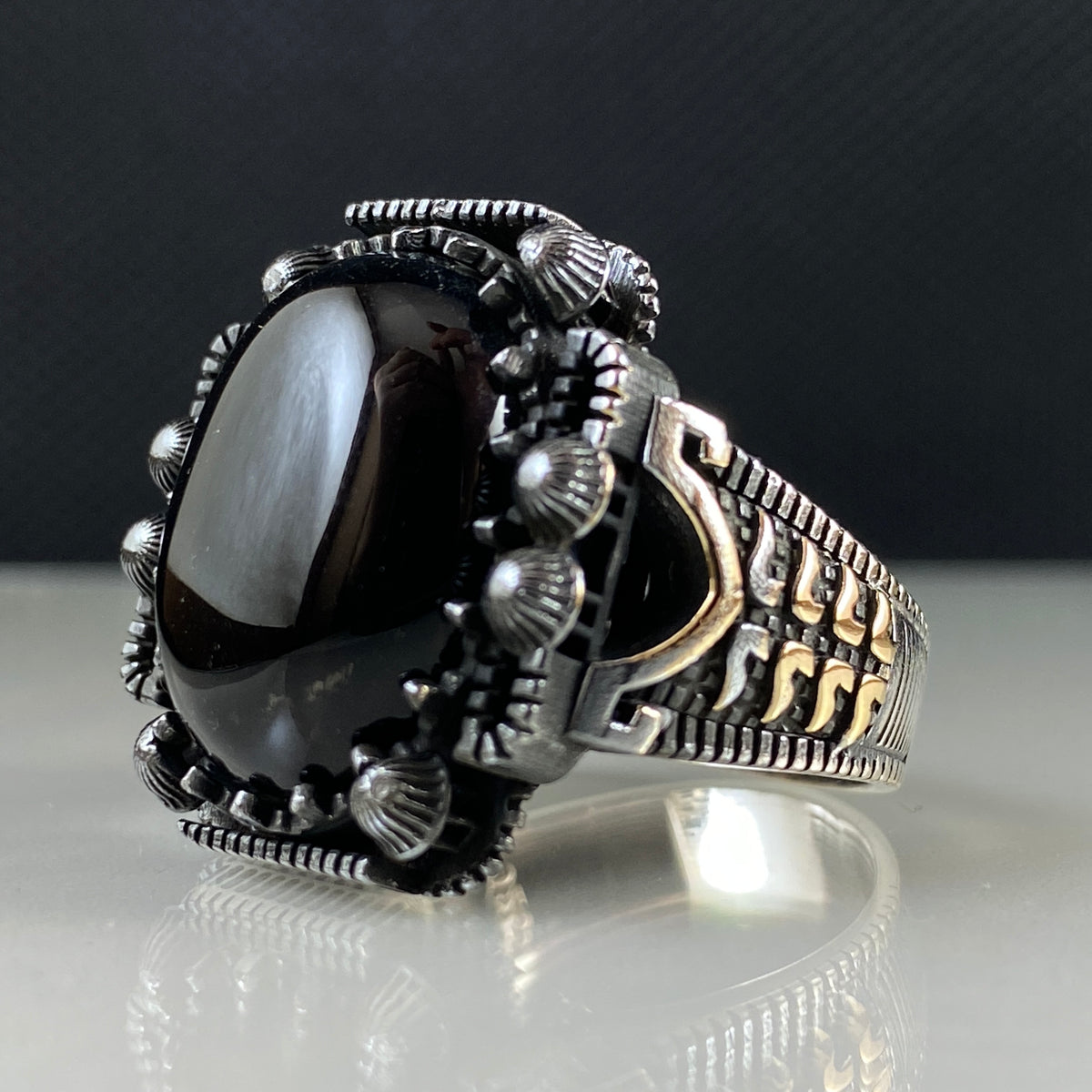 Onyx Black Gemstone 925 Sterling Silver Men Handmade