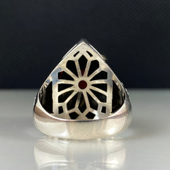 Red Ruby Gemstone 925 Sterling Silver Men Handmade Ring